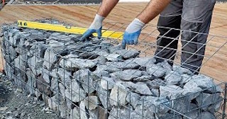 Устройство подпорной стенки из габионов в Грозном в октябре